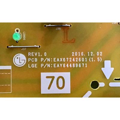 KIT DE TARJETAS TV LG / MAIN EBT65246402 EAX67872805(1.1) / T-CON RUNTK0334FVZD 1P-0171X00-40SB / FUENTE EAY64489671 EAX67242601 / PANEL HC700EQN-VHSR3-211X / MODELOS 70UK6570PUB.BUSMLJR / 70UK6570AUB.AUSMLJR - Imagen 2